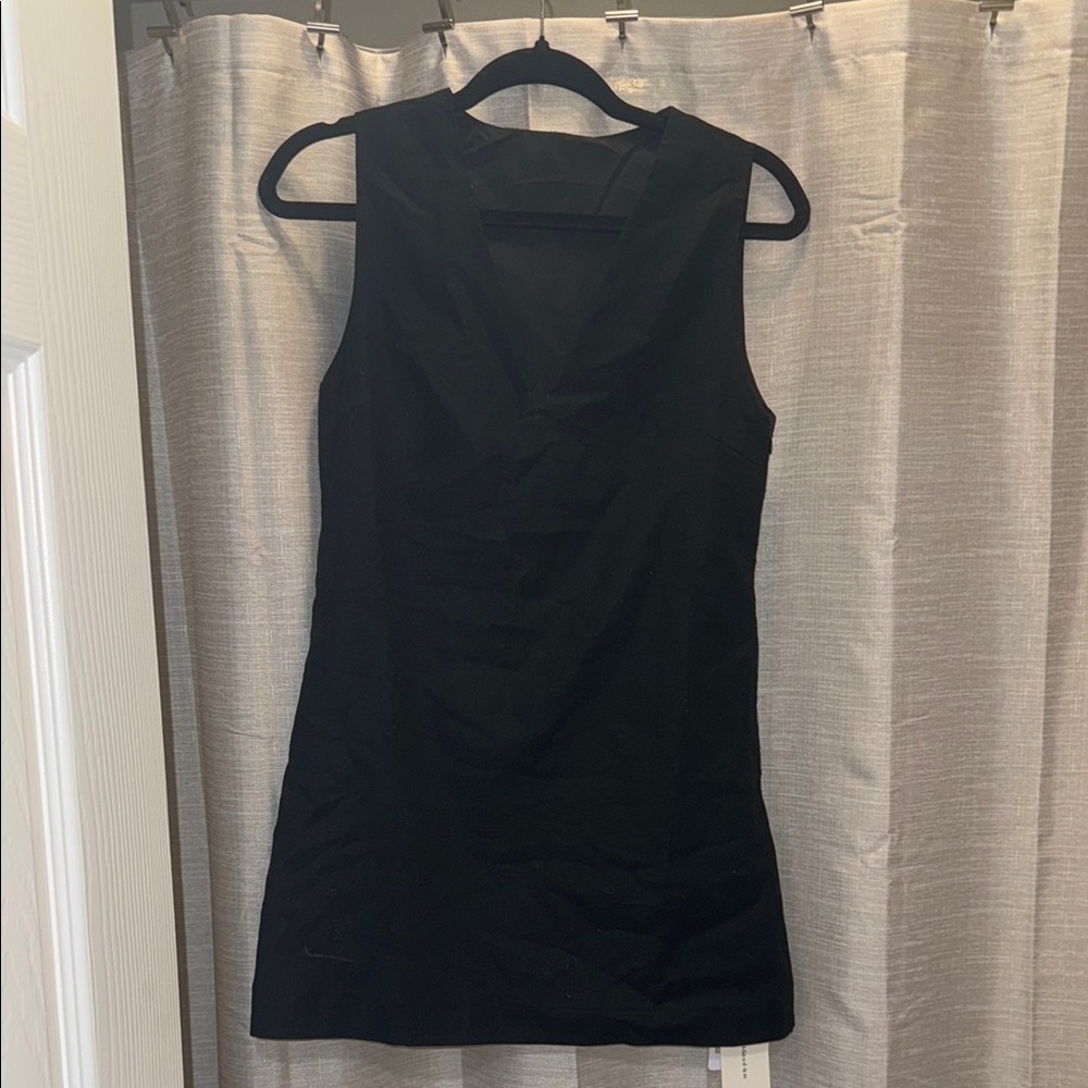 Commense Black V-Neck Sheath Mini Dress